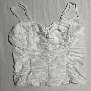 Abercrombie & Fitch White Ruched Camisole